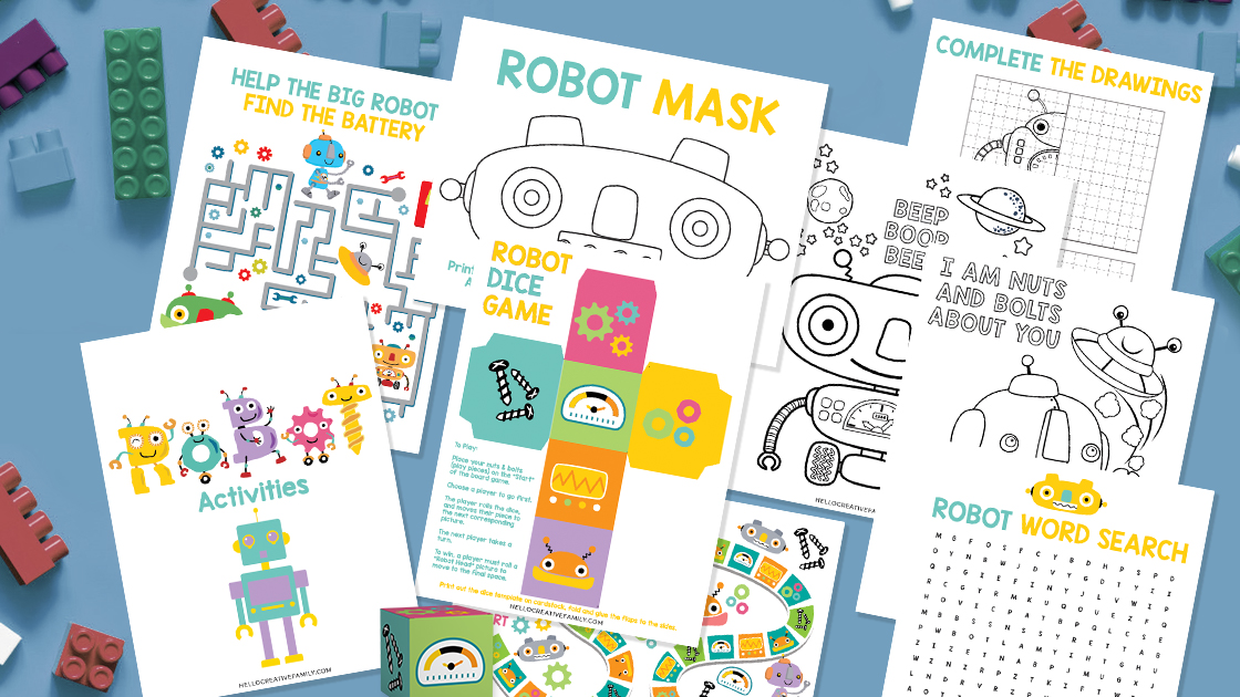 Free Kids Robot Printable- 8 Pages of Robot Activities Fun!