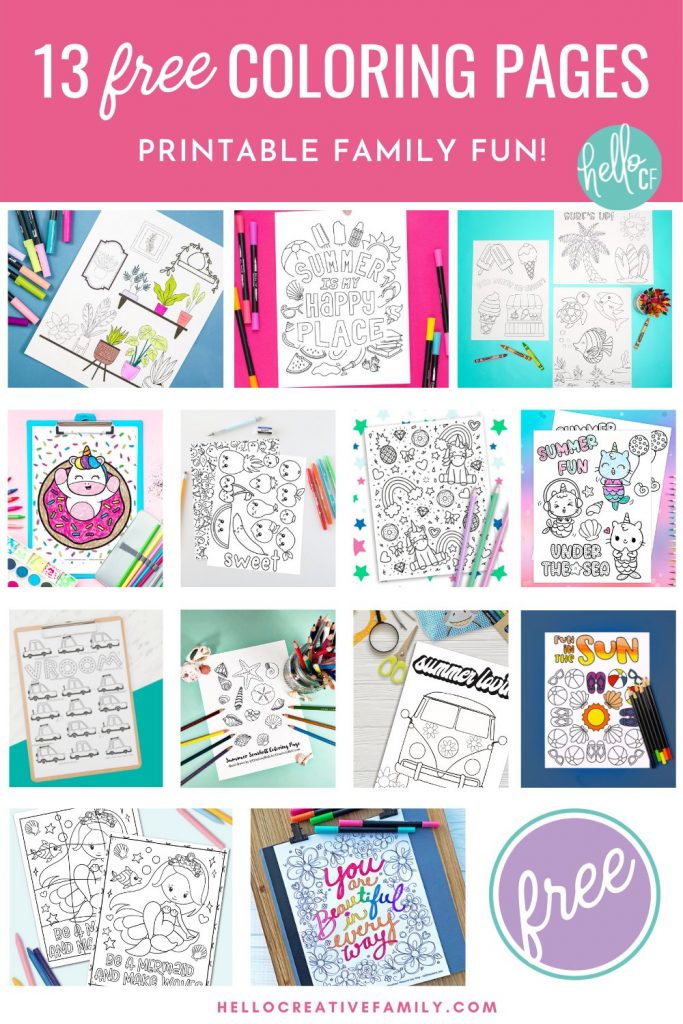 Have some magical summer fun with our Caticorn Mermaid Coloring Sheet along with 13 free printable coloring pages for adults and kids. Print these activity sheets out for fun activities to keep kids entertained while on travelling, on planes, at dinner and more! Perfect for birthday parties!