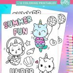 Have some magical summer fun with our Caticorn Mermaid Coloring Sheet along with 13 free printable coloring pages for adults and kids. Print these activity sheets out for fun activities to keep kids entertained while on travelling, on planes, at dinner and more! Perfect for birthday parties!