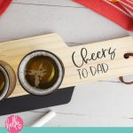 The perfect handmade gift idea for beer lovers! We're showing you how to make a DIY Beer Flight Board using your Cricut Maker, Cricut Explore or Cricut Joy and some chalk paint and vinyl scraps! This is a fun and easy handmade gift idea for dad that takes just minutes to make! He will love it and use it over and over and over again! Perfect for Father's Day, Christmas and birthdays!