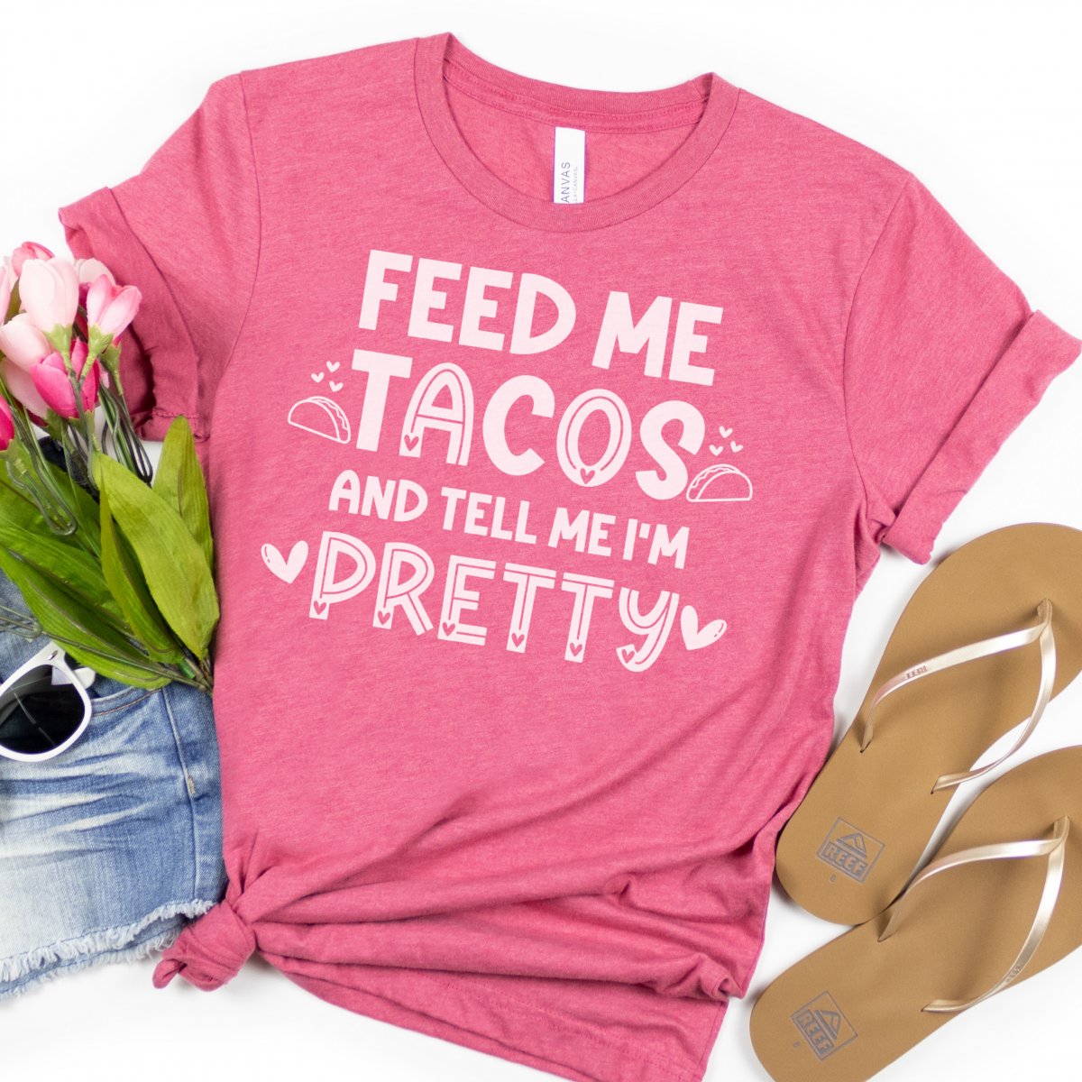 If you LOVE tacos (like I do) than you have definitely come to the right place! Get ready for some tasty Cricut crafting fun with these 14 free Taco SVG files including Feed Me Tacos And Tell Me I'm Pretty! Because isn't that what every taco loving gal wants? Easy to use for DIY t-shirts, tank tops, mugs, beach bags and more! So much fun for making handmade gifts for taco lovers!