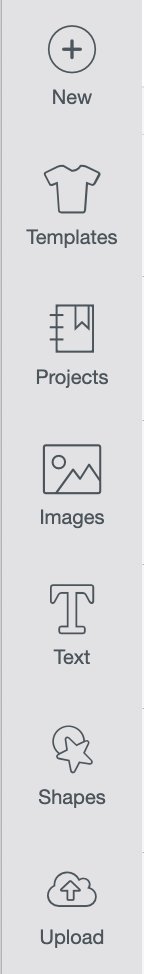 Left toolbar in Cricut Design Space.