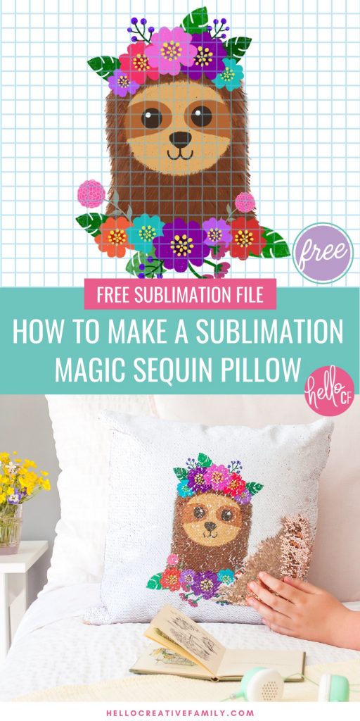 Learn how to make a sublimation magic sequin pillow using an Epson EcoTank printer that's been converted to a sublimation printer! This step by step tutorial will teach you how to make an adorable DIY sloth pillow using a reversible sequin pillowcase. Includes a free sloth sublimation image for making this adorable sublimation craft project!