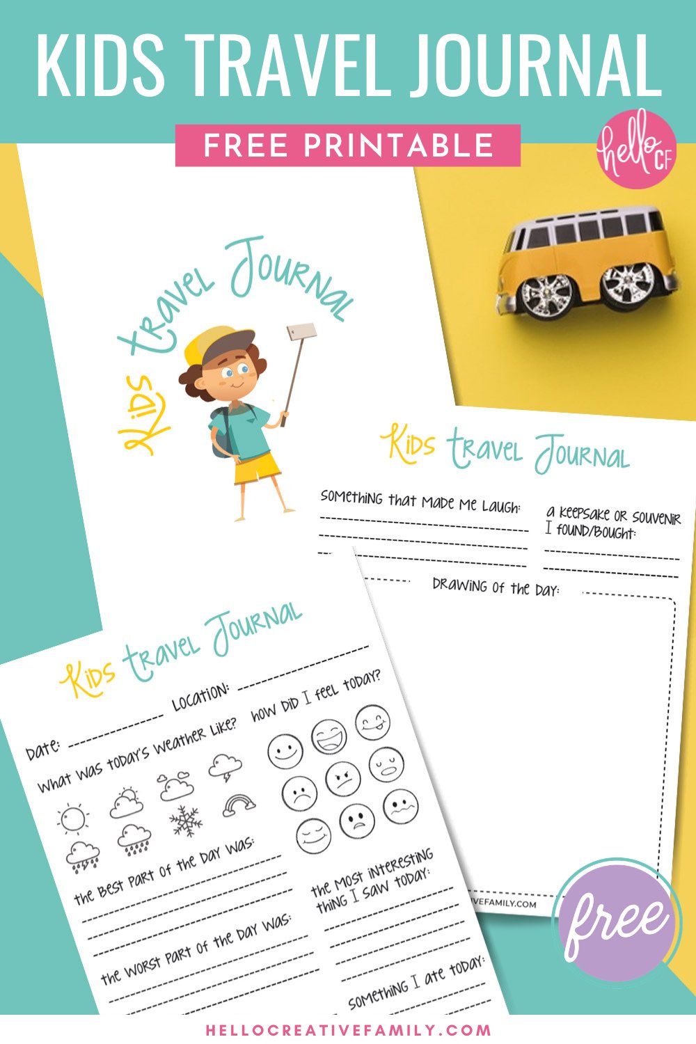 Whether you are planning a family road trip across the USA, a vacation to a foreign country or a staycation in your own state or province you are going to love this free kids travel journal printable! Help your kids chronicle family vacations and create memories that will last forever with this fun and easy to fill out kids travel diary!