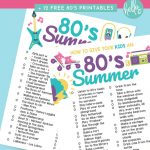 Get ready for big hair, roller skates, boom boxes cassette tapes with our How To Give Your Kids An 80's Summer printable! This download has a ton of 80's summer bucket list items that will get your kids feeling like kids and enjoying each day all summer long! Also includes a fun 80's summer playlist that they can play on repeat. Make sure you also check out the X free 80's printables including cards, stickers, coloring sheets and more!