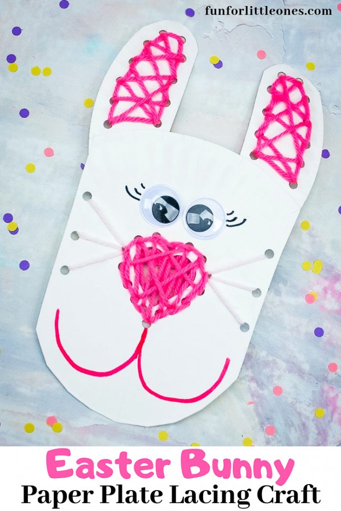 Bunny Paper Plate Lacing Craft