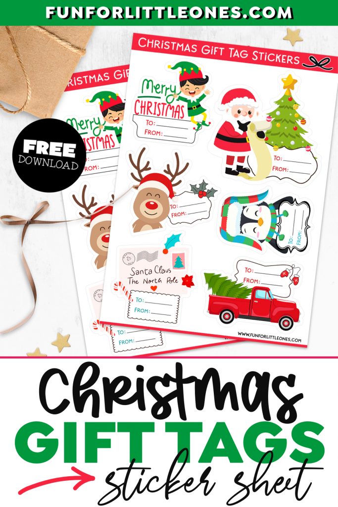 Christmas Gift Tag Stickers Printable