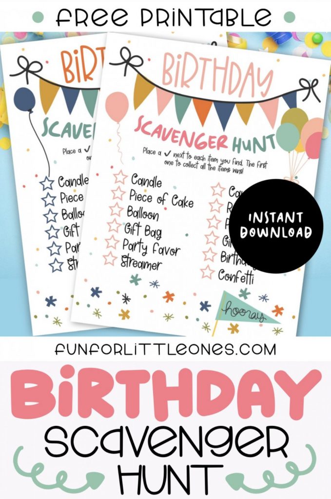 Birthday Scavenger Hunt Printable For Kids