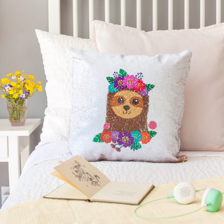 Once cool, remove the sublimation paper and heat resistant tape, revealing your design beneath. Put a pillow insert inside your pillowcase and enjoy!