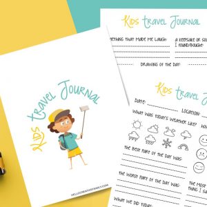 Whether you are planning a family road trip across the USA, a vacation to a foreign country or a staycation in your own state or province you are going to love this free kids travel journal printable! Help your kids chronicle family vacations and create memories that will last forever with this fun and easy to fill out kids travel diary!