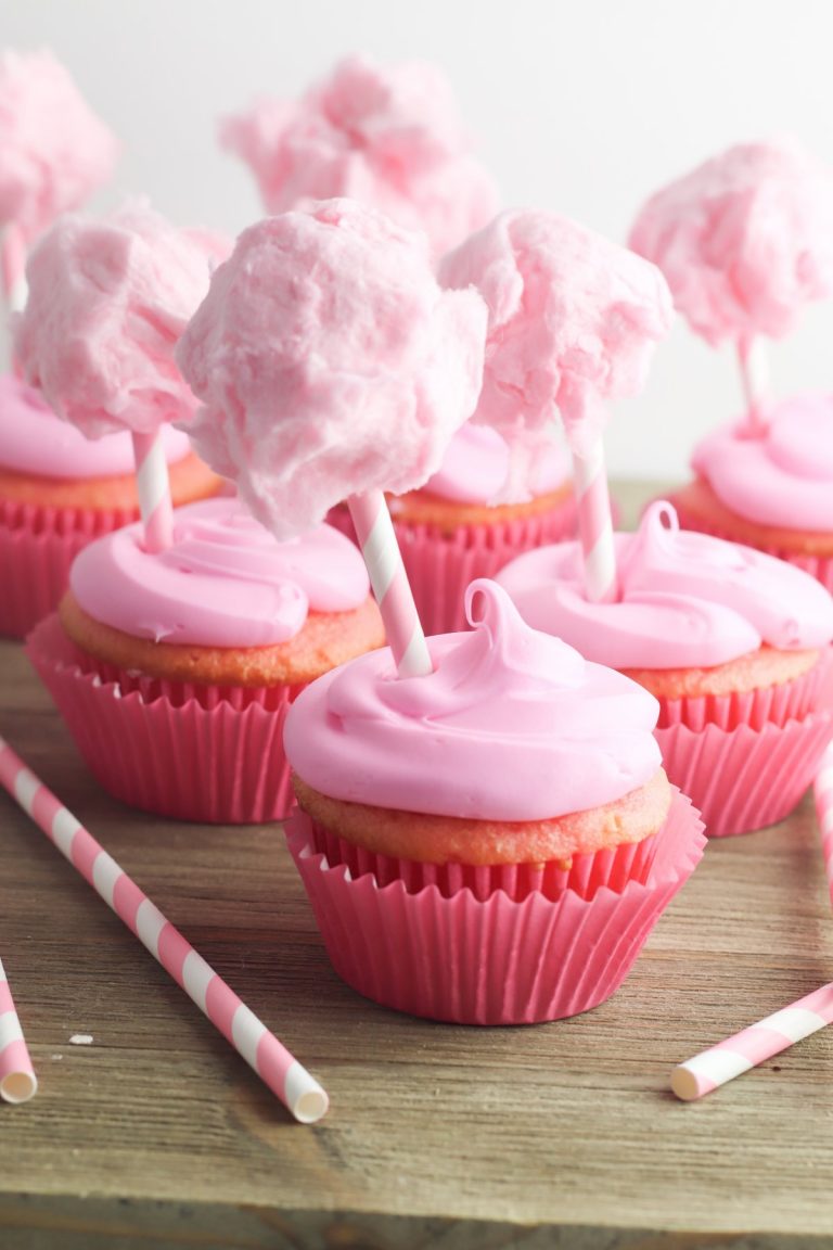 Quick and Easy Stuffed Cotton Candy Cupcakes Recipe
