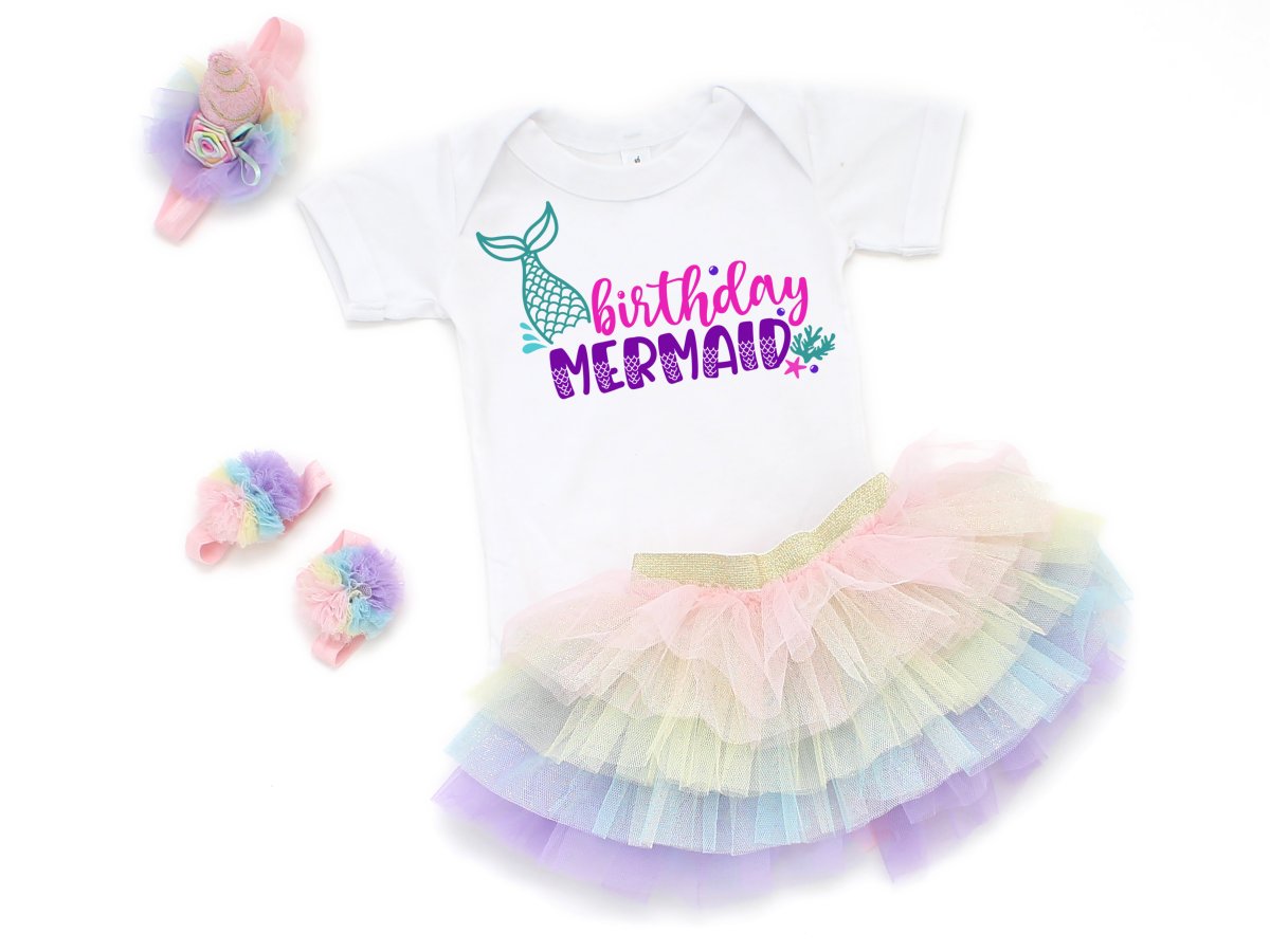 Use this adorable Birthday Mermaid SVG to make shirts, onesies, mugs, party napkins and more with your Cricut Maker, Cricut Explore Air 2, Cricut Joy, Silhouette Cameo or other electronic cutting machine! Perfect for mermaid birthday parties!
