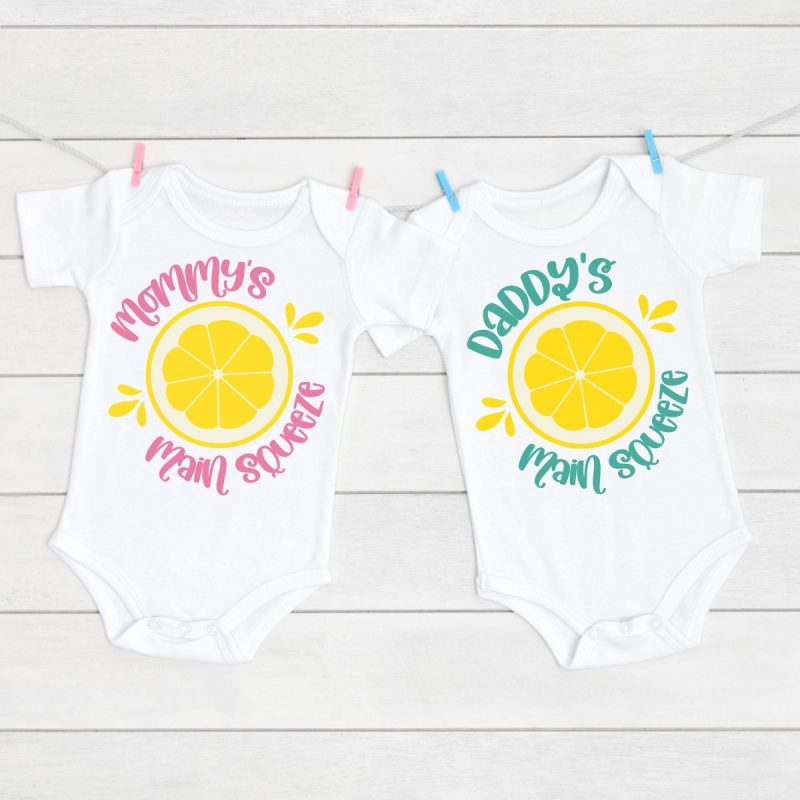 Mommy's Main Squeeze and Daddy's Main Squeeze Twin Onesies