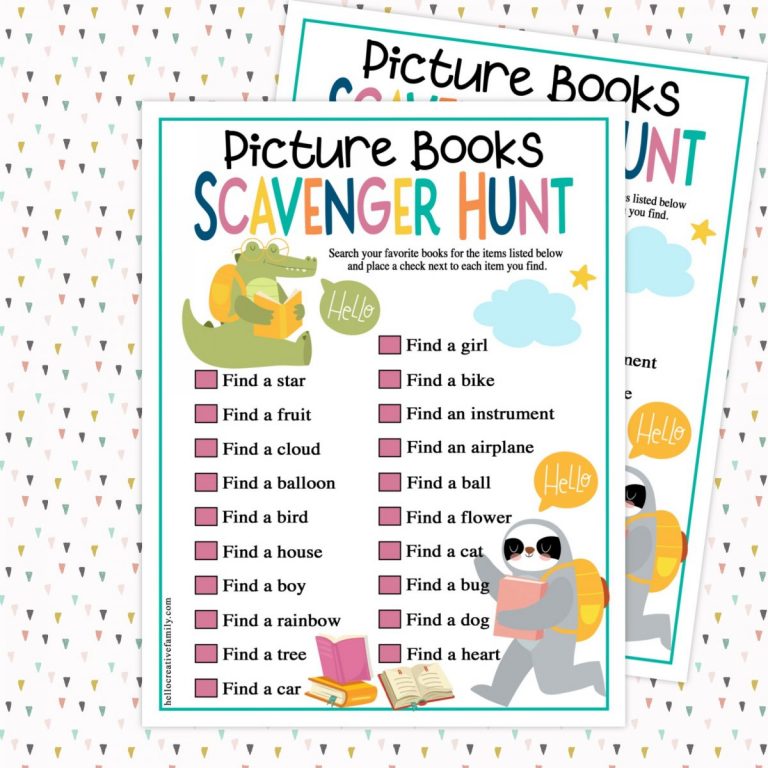 Picture Book Scavenger Hunt Printable + Tips for Raising Readers