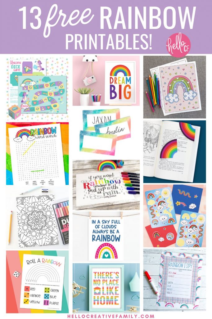 Have some rainbow unicorn magical fun with our free printable unicorn dice game. Includes a printable dice to cut out and assemble as well as an adorable printable board game covered with rainbows, diamonds, cupcakes, macarons and all things magical! We're also sharing the link to 13 free rainbow printables that kids and adults alike will love! Print these activity sheets out to keep kids entertained while travelling, on planes, at dinner and more! Perfect for birthday parties!
