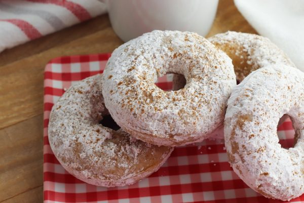 Your delicious baked apple cider donuts are ready to eat! Enjoy!