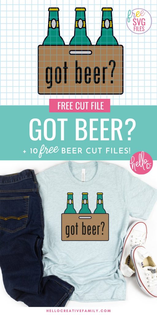 Got Beer? Make DIY gifts for beer lovers with these 10 free beer svgs! Perfect for making handmade beer shirts, mugs, aprons, bar towels and more using your Cricut or other electronic cutting machine!