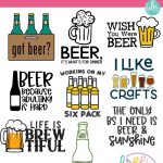 Got Beer? Make DIY gifts for beer lovers with these 10 free beer svgs! Perfect for making handmade beer shirts, mugs, aprons, bar towels and more using your Cricut or other electronic cutting machine!