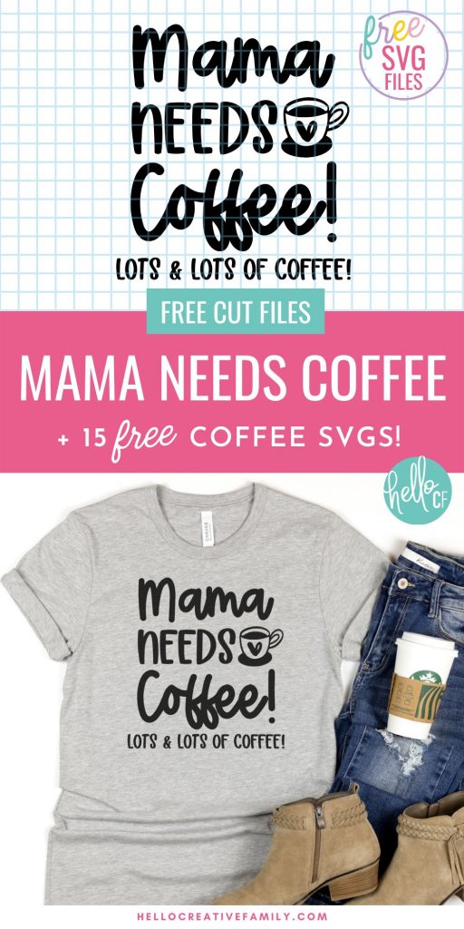 Do you, your friends or family members love coffee? If so, we've got 15 free Coffee Cut files that you are going to love including a Mama Needs Coffee SVG! Make DIY gifts for coffee lovers including DIY coffee mugs, shirts, tea towels, stickers and more using your Cricut or other electronic cutting machine!