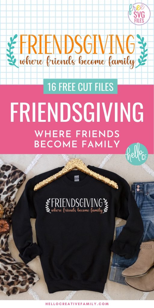 Give thanks this year for your fabulous friends with 16 free Friendsgiving SVG files! Make Thanksgiving projects using your Cricut or other electronic cutting machine. These free cut files for Thanksgiving crafts work great for making Cricut stencils for home decor pieces and other Cricut projects.