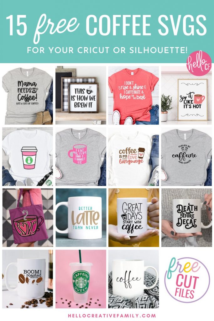 Do you, your friends or family members love coffee? If so, we've got 15 free Coffee Cut files that you are going to love including a Mama Needs Coffee SVG! Make DIY gifts for coffee lovers including DIY coffee mugs, shirts, tea towels, stickers and more using your Cricut or other electronic cutting machine!