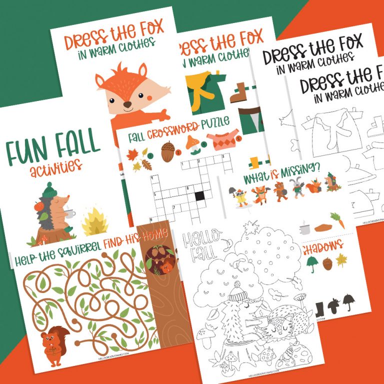 8 Page Free Printable Fall Coloring Pages and Activity Sheets
