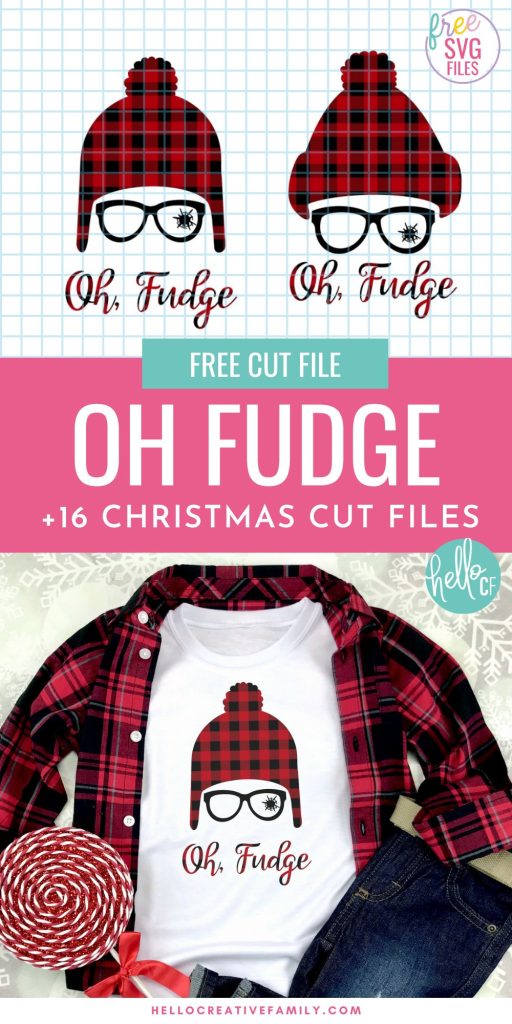 We're sharing a free A Christmas Story SVG file with one of our favorite movie lines "Oh Fudge". Find this cut file along with 15 other Christmas cut files to cut with your Cricut Maker, Cricut Explore or Silhouette! #Cricut #Christmas #AChristmasStory #FreeSVG
