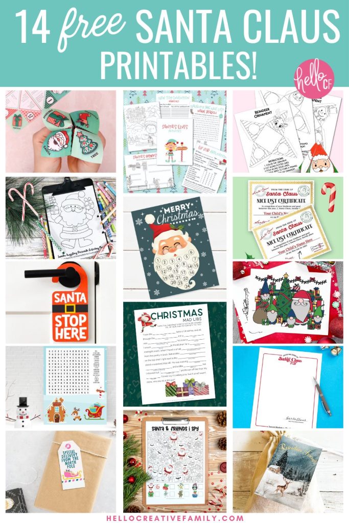 Get in the Christmas spirit with this fun holiday elf printable activity bundle including an Elf Job Application, Santa's Elf Coloring Sheet, Naughty And Nice Name Search and more! Also includes 14 free Santa printables for tons of holiday cheer!