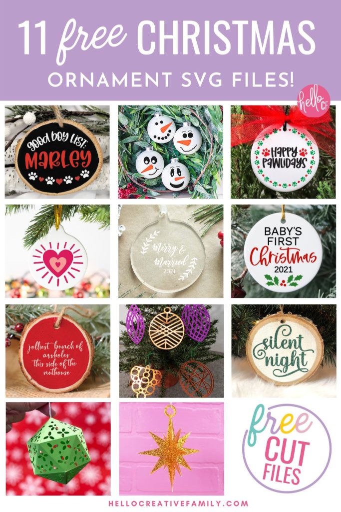 Is your dog on the "good boy" or "naughty boy" list this holiday season? Make an adorable DIY Christmas ornament for your favorite furry best friend using our free Dog SVG using your Cricut or other electronic cutting machine. The perfect handmade gift for pet lovers! Download all 11 Christmas Cut Files to make ornaments for everyone on your holiday crafting list!