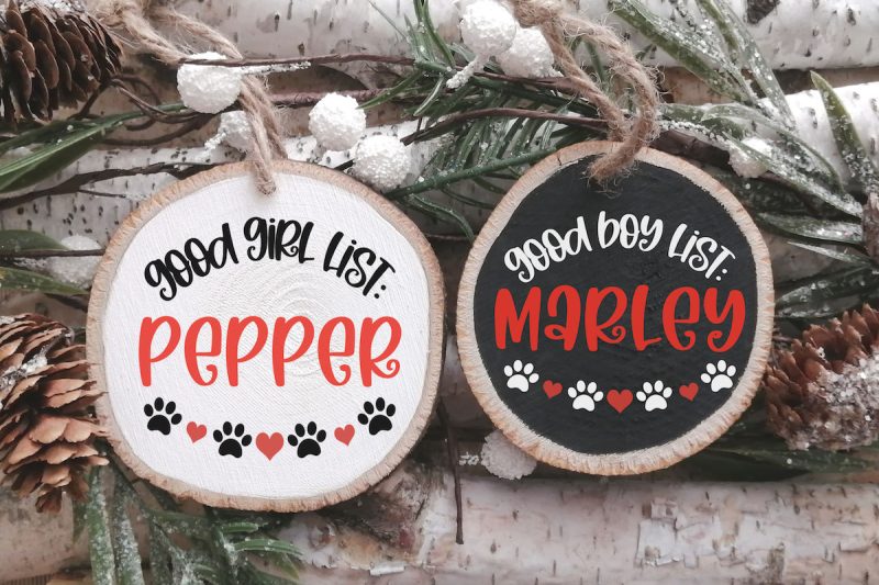DIY Wood Christmas Ornament Good Boy List Dog Ornaments