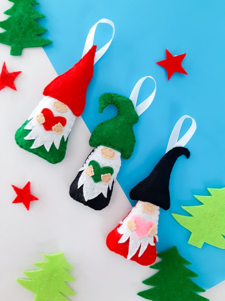 Easy DIY Gnome Ornaments- With Step By Step Photos and Free Pattern