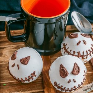 Jack Skellington Hot Cocoa Bombs from Nerdy Mamma