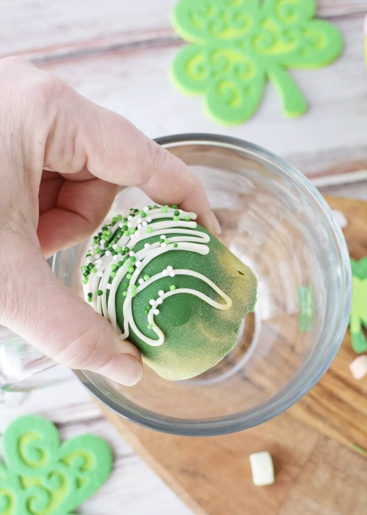 Green Hot Chocolate Bombs from A Magical Mess