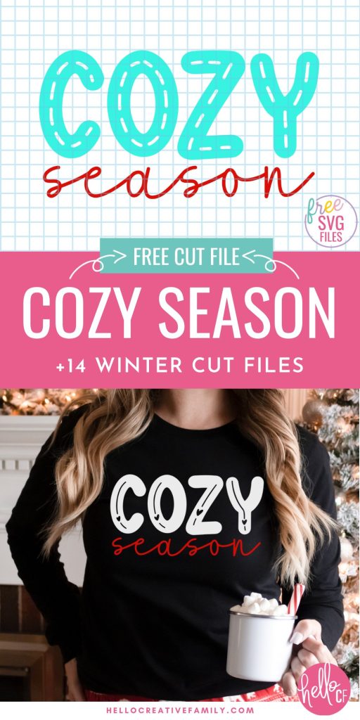 Even though it's cold and dreary, there's always time for crafting! Get 14 free winter SVG files that will have you feeling all comfy and cozy! Perfect for making winter crafts including hoodies, sweatshirts, mugs, DIY winter decor and more with your Cricut or Silhouette cutting machine!