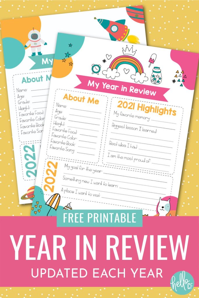 This printable New Year's Eve writing activity lets kids capture their favorite things from their current age, reflect on highlights of the previous year, and create goals and dreams of things that they want to happen in the upcoming year! Fun for all ages from preschoolers to adults! 