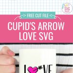 Need a quick, cute, and FREE Valentine’s SVG file for your next project? We’ve got your back! Use your Cricut or Silhouette cutting machine to cut this free Love SVG File to make shirts, mugs, planner stickers and more! Perfect for Valentines Day gifts and weddings favors.