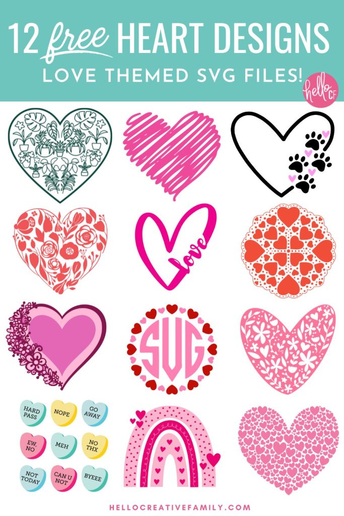 If you love "love" then this cut file collection is for you! We're sharing 12 free heart cut files along with the key to my own heart-- a heart paw print SVG! Use these beautiful cut files to make handmade crafts using your Cricut or Silhouette cutting machines.