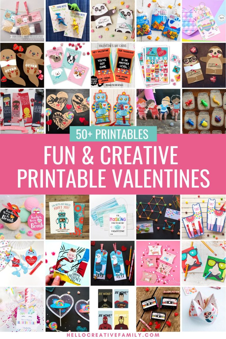 50+ Printable Valentines Day Cards- Fun and Creative Ideas for Everyone On Your List