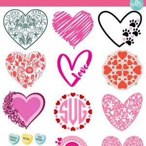 If you love "love" then this cut file collection is for you! We're sharing 12 free heart cut files along with the key to my own heart-- a heart paw print SVG that is so much fun for cat and dog lovers! Use these beautiful cut files to make handmade crafts using your Cricut or Silhouette cutting machines. These free heart svg files are perfect for Valentine's Day Crafting, wedding crafts, anniversaries and more! Make mugs, shirts, throw pillows, tote bags, hoodies and more!