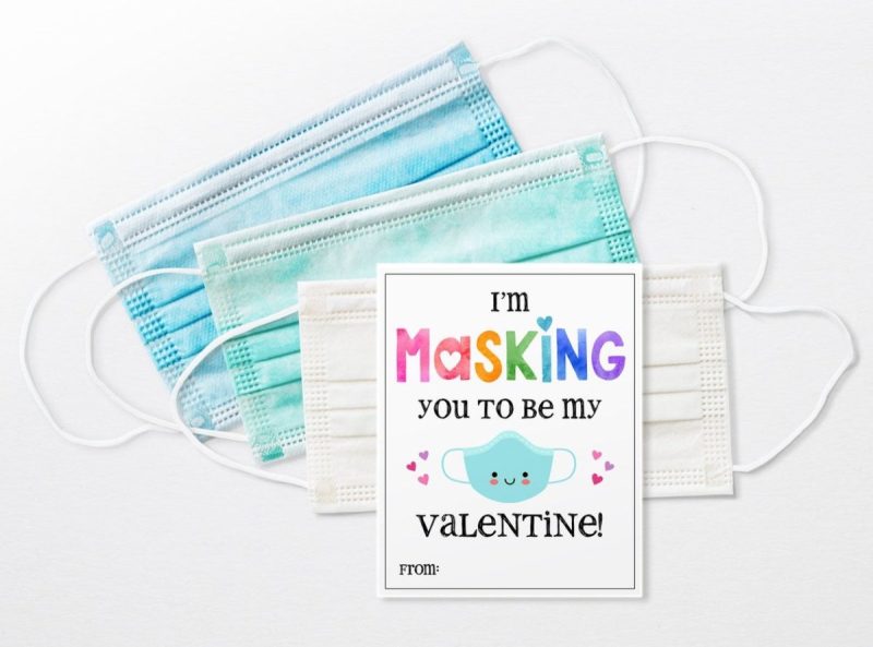Covid Mask Printable Valentine from Little Legel Designs