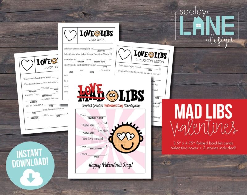 Mad Libs Valentines from seeleyLANE design