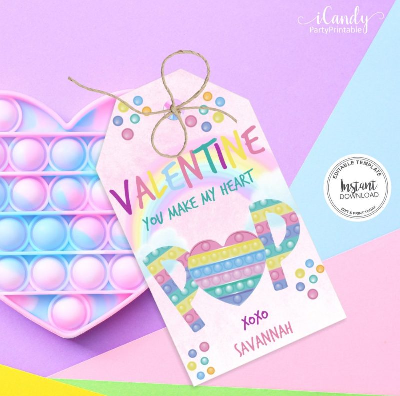 Pop It Printable Valentine From iCandy Party Printable