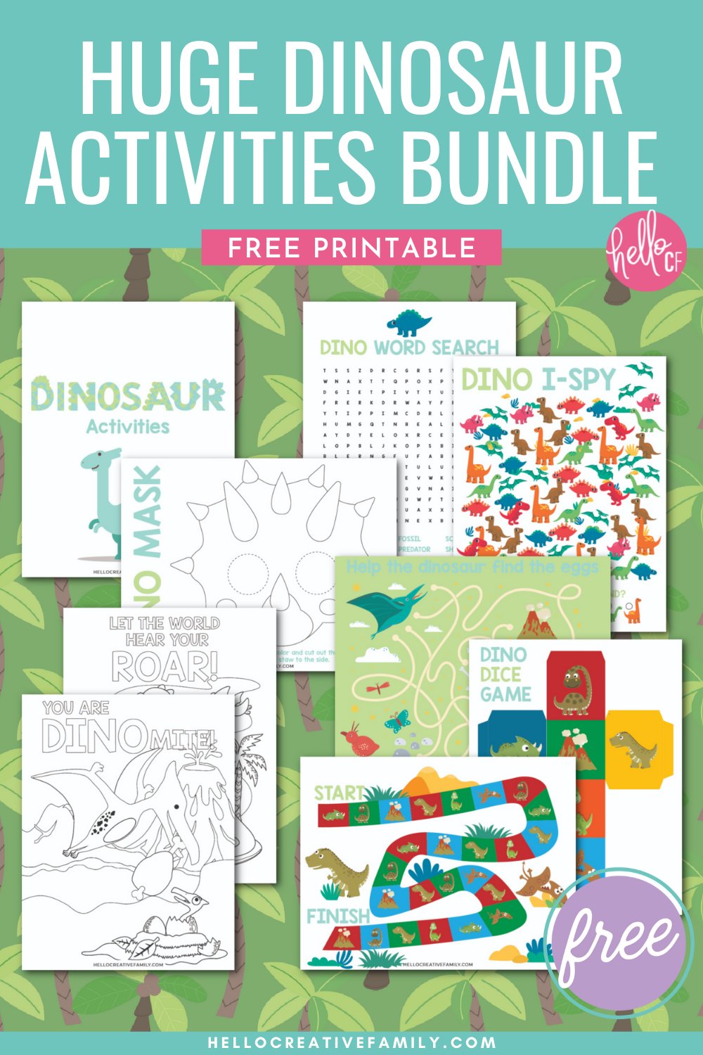 Looking for activities for a dinosaur loving kid? Download nine free dinosaur printables and activities for kids, including a huge dinosaur activities bundle. These dinosaur activities for kids are a fabulous way to keep kids happy, busy, entertained and best of all get their imaginations going. Includes dinosaur coloring sheets, i-spy, crosswords and so much more!
