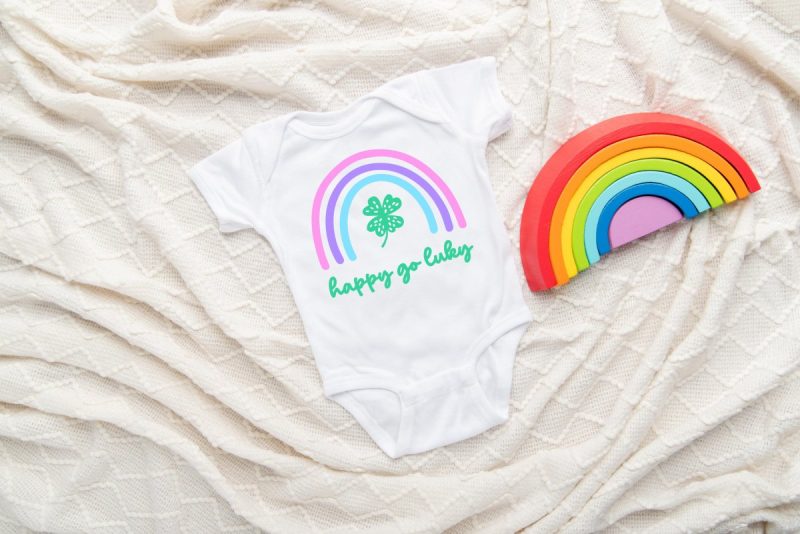 Happy Go Lucky Onesie Made With Free SVG