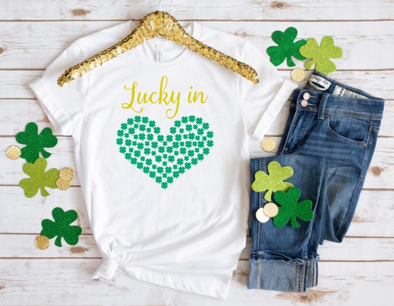 Lucky In Love Shirt Made With Free SVG