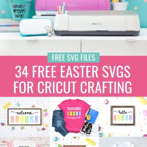 We're sharing 34 Free Easter SVG Cut Files including our very own Free Peeps SVG bundle with the very popular "Chillin' With My Peeps" design. So pull out your Cricuts and Silhouettes and craft up an easy project! From the Easter Bunny, to adorable chicks, to Easter Eggs and Peeps! We've got your Easter crafting covered!