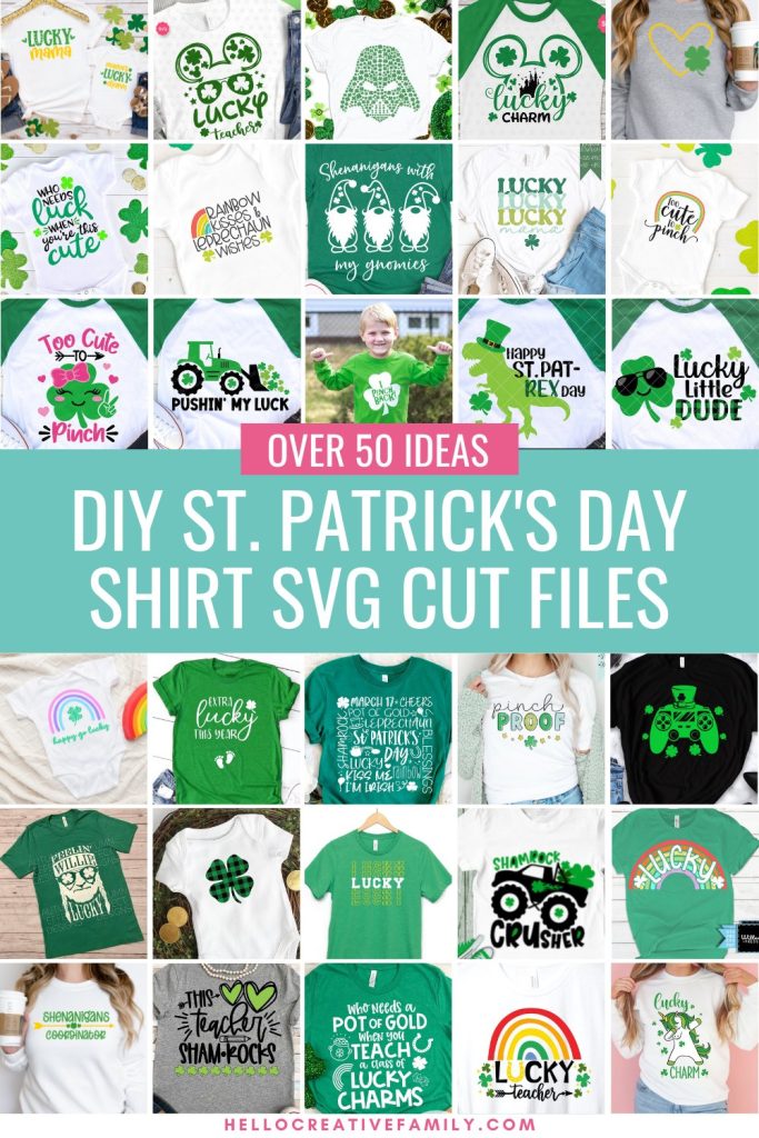 St. Patrick’s Day is just around the corner, and if you’re looking for new ideas, you’ve come to the right place! Check out this list of 50+ easy DIY St. Patrick’s Day shirt ideas. We're sharing a ton of St. Patrick's Day SVG files to help make your family pinch proof using your Cricut or Silhouette cutting machines!