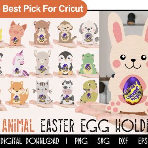 20 Animal Easter Egg Holder Cut Files from Tailored Vectors