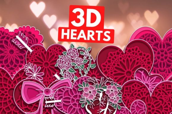 3d Layered Hearts SVG From SVG Ocean