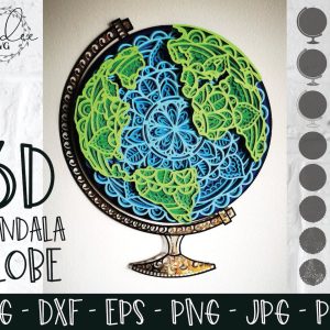 3d Mandala Globe SVG From Okadee SVG